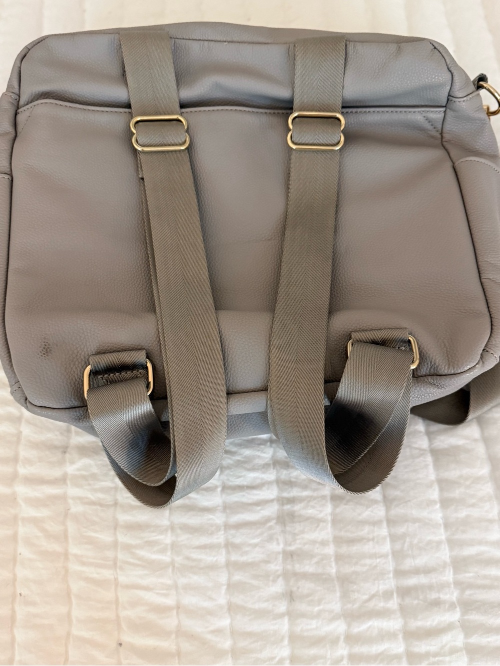 Kiki Lu Gray Faux Leather Diaper Bag Backpack / Crossbody – Good Condition - Picture 4 of 8
